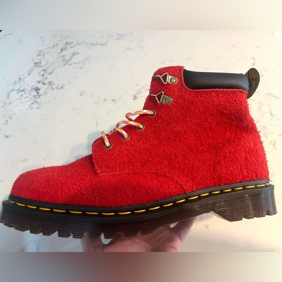 Dr.Martens Women’s 939 Ben Suede Red Padded Collar Lace Up Boots New - Picture 11 of 15
